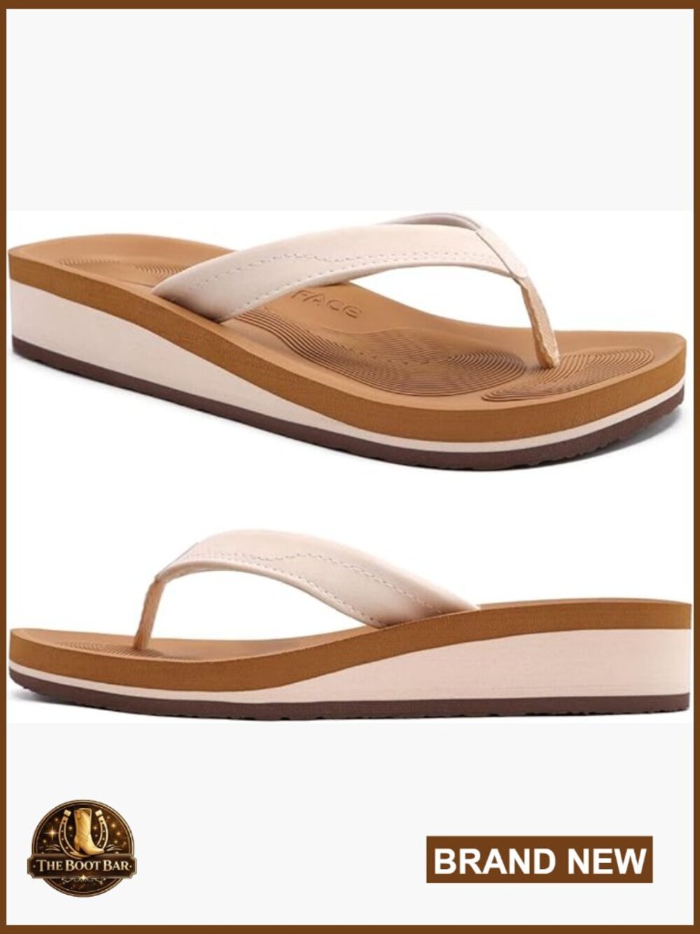 Womens Platform Flip Flops with Arch Support Wedge Sandals Yoga Mat Sole Beach